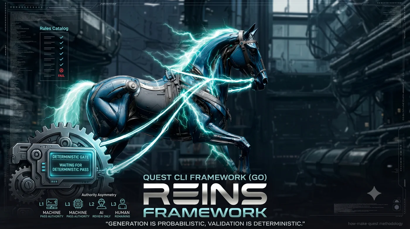 reins — لا يبقى من Quest CLI سوى النطاق، والـ ratchet يصير إطارًا